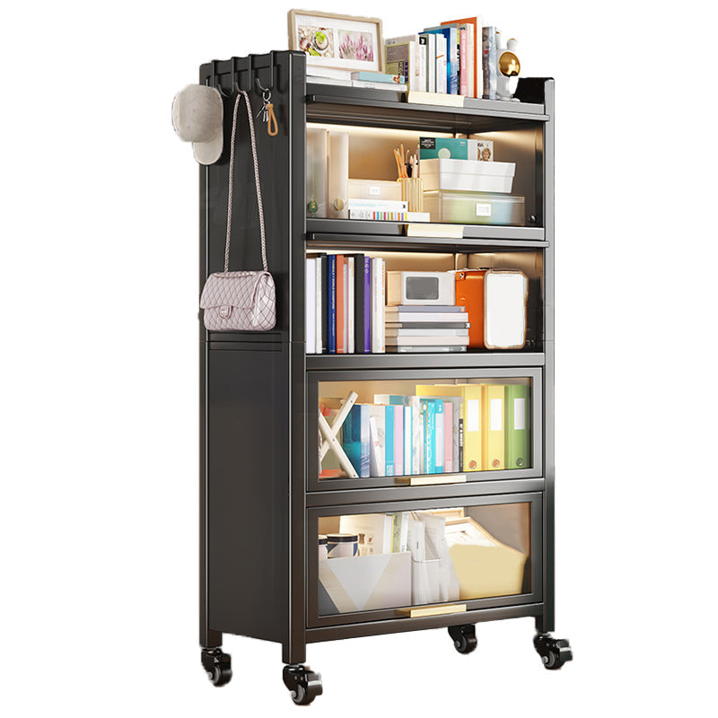 Bibliothèque en métal, 14,5 "W, étagères géométriques à bibliothèque multiples