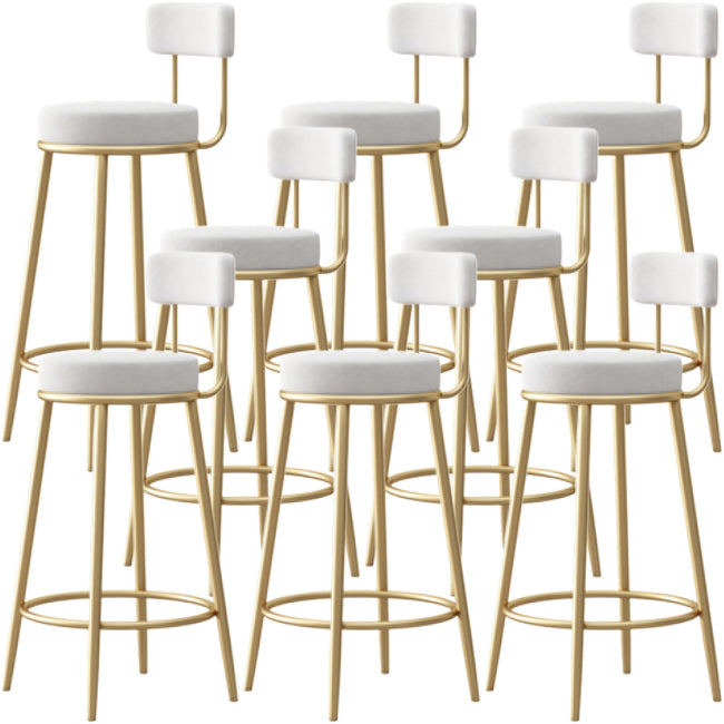 Nordischer Rückenlehre Armless Counter Stool Iron Cafe Bar Stuhl mit Kissen und Pedal