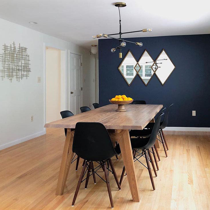 Mesa de comedor de forma rectangular escritorio de cocina de madera maciza de pino moderno