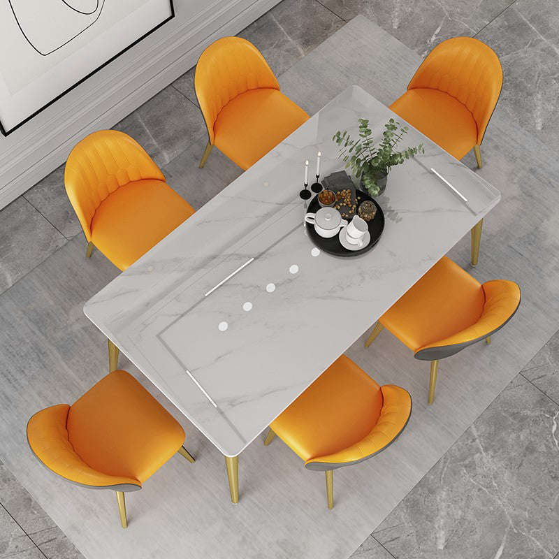 Tavolo da pranzo tradizionale a 4 gambe mobili in pietra per sala da pranzo