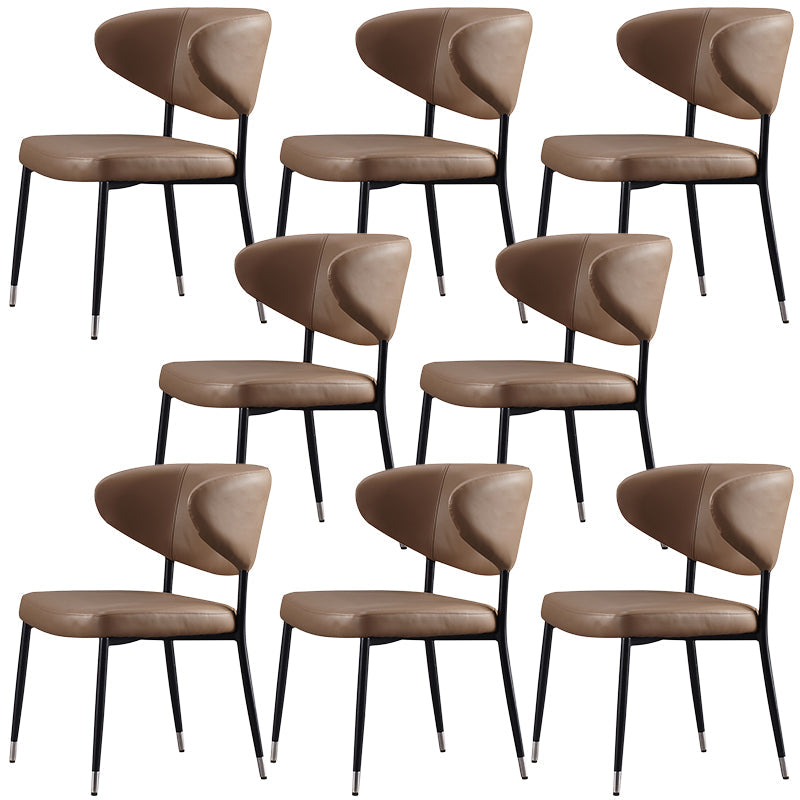 キッチン用のモダンなPUレザーダイニングチェア布張りの腕の椅子