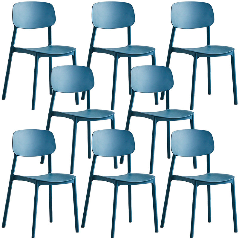 Plastic Dining Chair Open Back Dining Side Furniture in Matte Finish for Home Dark Blue 8 Piece Set Clearhalo 'Dining Chairs' 'Dining Tables & Seating' 'dining_chair' 'furn' 'furn_dining_chair' 'Furniture' 'Kitchen & Dining Furniture' 5382596