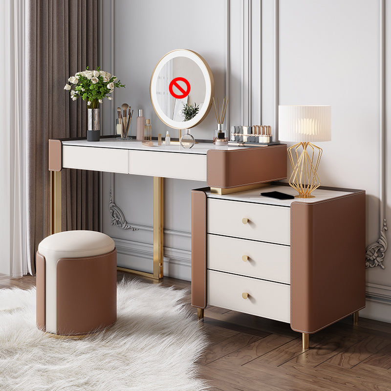 Gambe da tavolo in metallo in ardesia in ardesia bianca con 2/5 cassetti