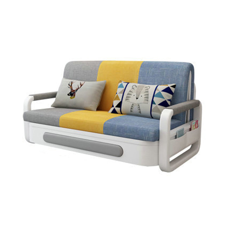 Sofá contemporánea de mezcla de algodón slip con tapa de algodón con cama para sala de estar