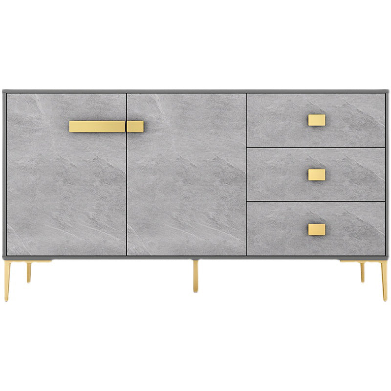 Sideboard in legno ingegnerizzato grigio moderno server da pranzo a scaffalatura regolabile per soggiorno