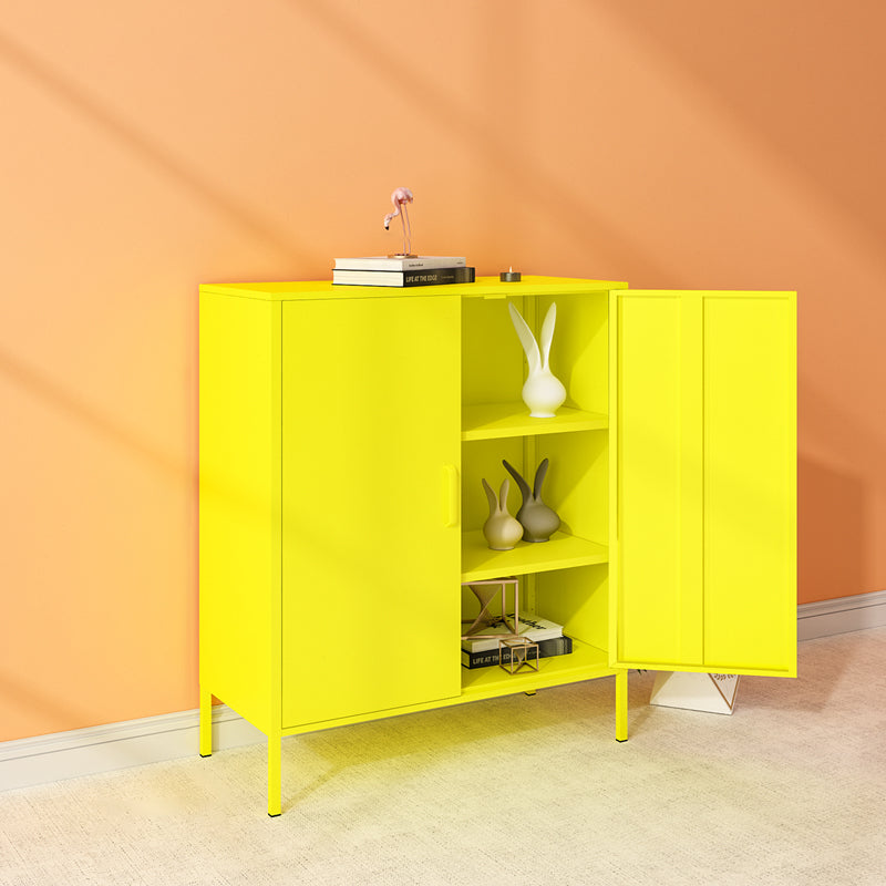 40 "H Steel Kitchen Sideboard Schrank moderner Buffet -Serverschrank mit Speicher