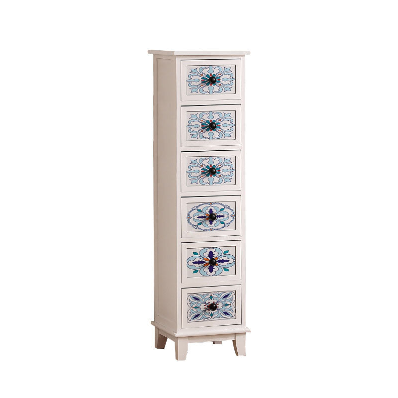 Retro Style Storage Chest Wooden Vertical Lingerie Chest for Bedroom