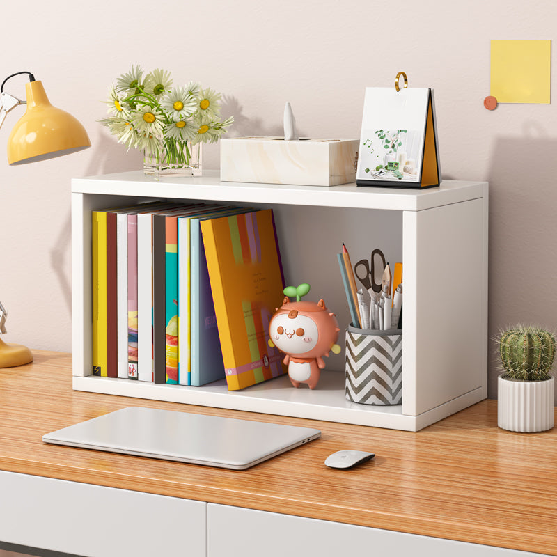 Contemporary Engineer Wood Bookshelf Closed Back Bookcase,17.7"L x 6.7"W x 11.8"H White Clearhalo 'Bookcases' 'furn' 'furn_bookcases' 'Furniture' 'Office Furniture' 5389903