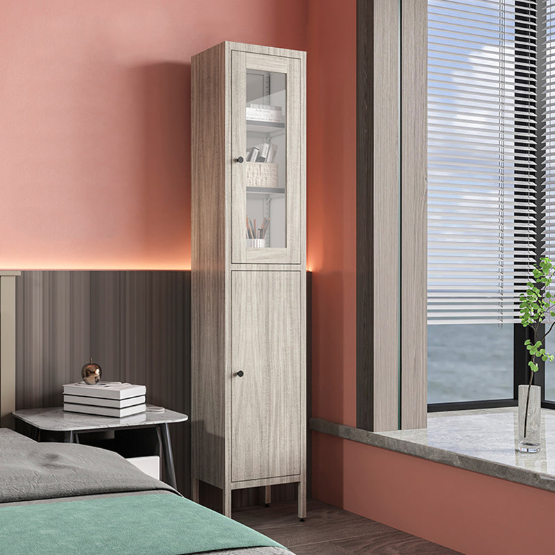 71"H Closed Metal Bookshelf Nordic Home Office Rectangular Bookcase Natural Metal+Glass Clearhalo 'Bookcases' 'furn' 'furn_bookcases' 'Furniture' 'Office Furniture' 5390269