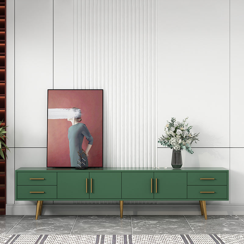 Console multimediale in legno in legno ingegnerizzato scandinavo con una console multimediale con cassetti