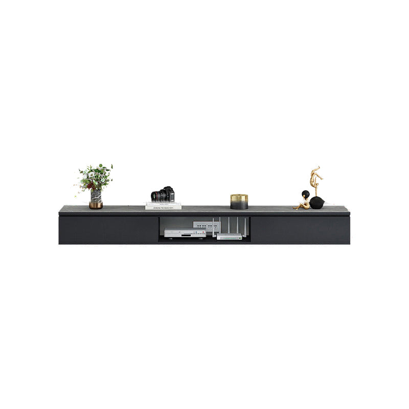 Contemporary Style TV Stand Wall-mounted Enclosed Storage TV Console Black-Gray Clearhalo 'furn' 'furn_tv_stands_entertainment_centers' 'Furniture' 'Living Room Furniture' 'TV Stands & Entertainment Centers' 'TV Stands & Media Storage Furniture' 'tv_stands_entertainment_centers' 5390561