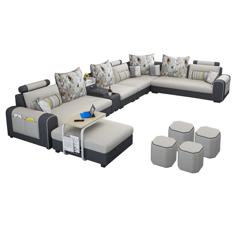 Contemporary 6-seater Modular Sectional with Storage for Living Room