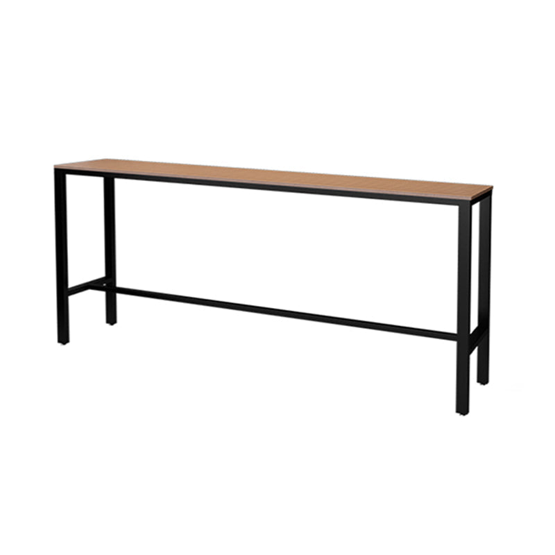 Wood Bar Dining Table Modern Rectangle Bar Table with Trestle Pedestal for Cafe Balcony 94.5"L x 15.7"W x 41.3"H Without Chairs Clearhalo 'Bar Furniture' 'Bar Tables' 'bar_tables' 'furn' 'furn_bar_tables' 'Furniture' 'Kitchen & Dining Furniture' 5392844