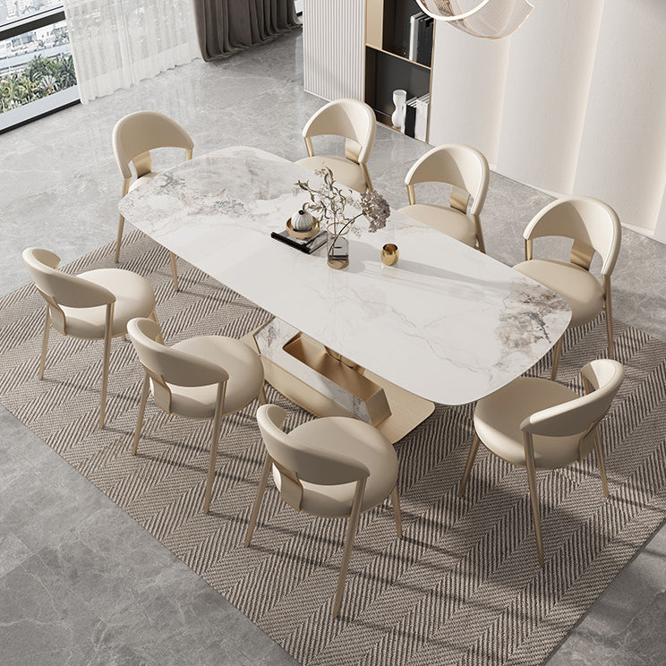 Set da tavolo del rettangolo di pietra sinterizzata dal glam nordico 1/4/5/6/7/9 set da pranzo