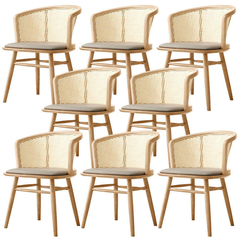 Traditional Solid Wood Side Chair Rattan Windsor Back Side Chair Wood 8 Piece Set Clearhalo 'Dining Chairs' 'Dining Tables & Seating' 'dining_chair' 'furn' 'furn_dining_chair' 'Furniture' 'Kitchen & Dining Furniture' 5394464
