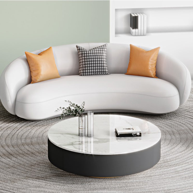 Canapé de bras en pente contemporain 28,34 pieds de haut canapé incurvé pour le salon