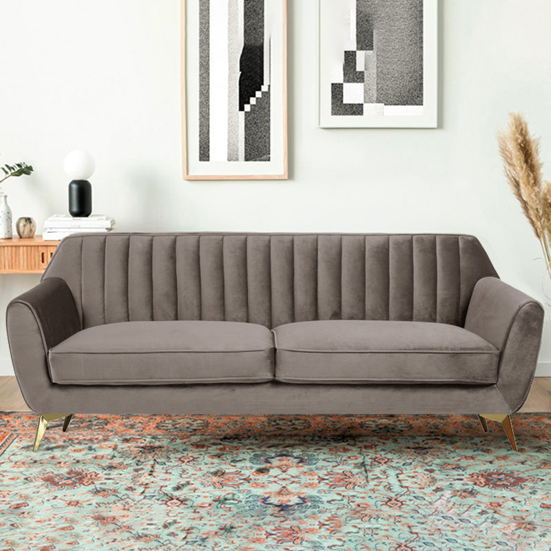 33.4 "Hフレアアームソリッドカラーリビングルーム用のベルベット標準ソファ