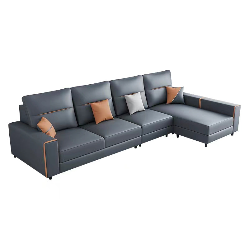 37,4 "H divano e chaise di braccio quadrato in pelle finta per soggiorno