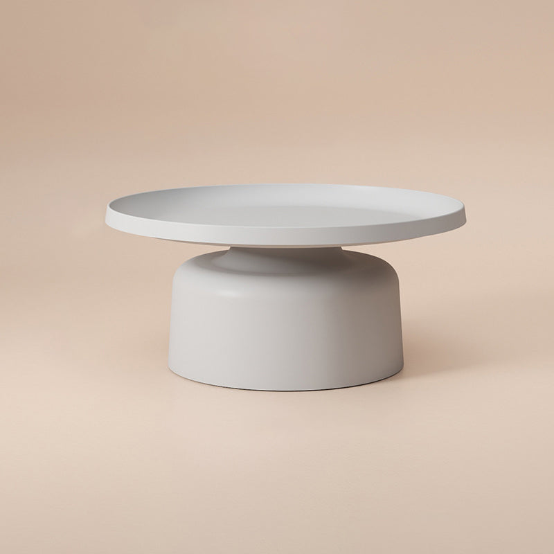 Top de bandeja redonda Top Mesa de café Pedestal de metal 1 Mesa de cóctel individual