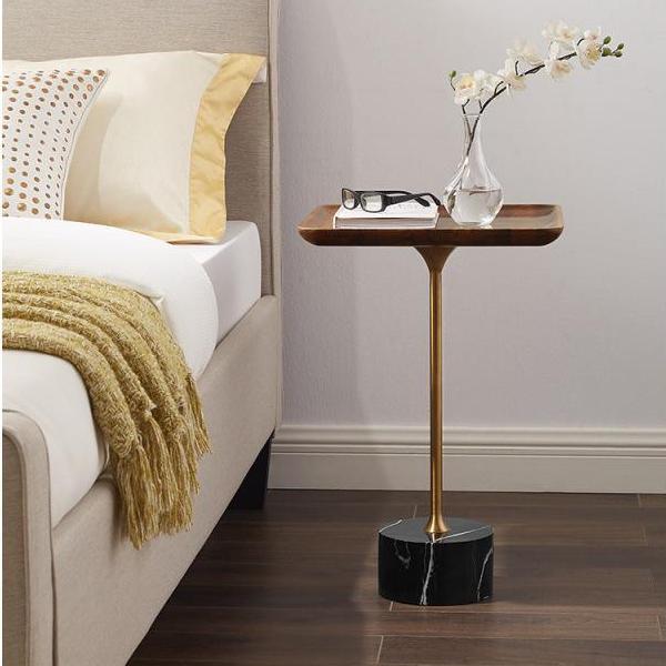 Tapa de madera maciza moderna de mediados de siglo Mesa de mármol de la mesa de mármol Sofá Mesa