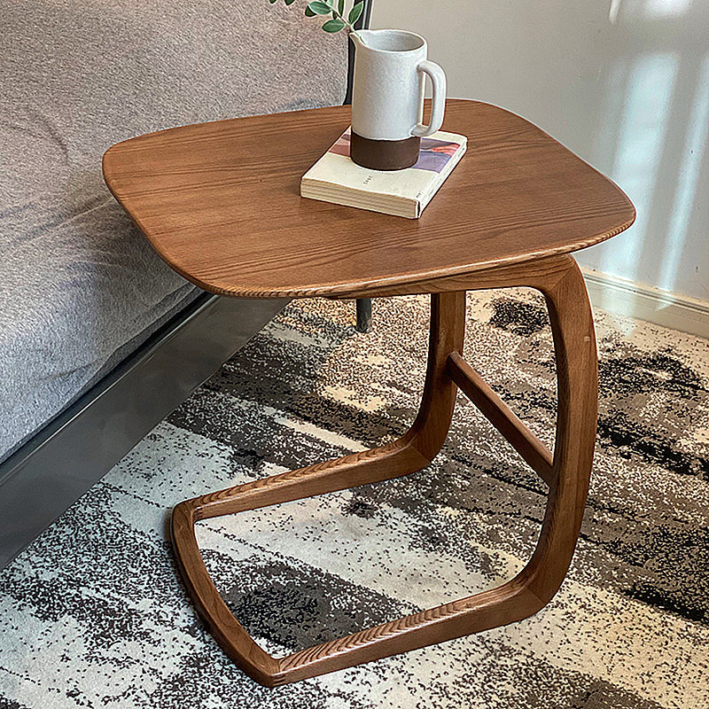 Scandinavian Rectangular Sofa Side Table C Shape Wood End Table 24"L x 18.5"W x 24"H Dark Brown Clearhalo 'Coffee & Accent Tables' 'End & Side Tables' 'end_side_tables' 'furn' 'furn_end_side_tables' 'Furniture' 'Living Room Furniture' 5401056