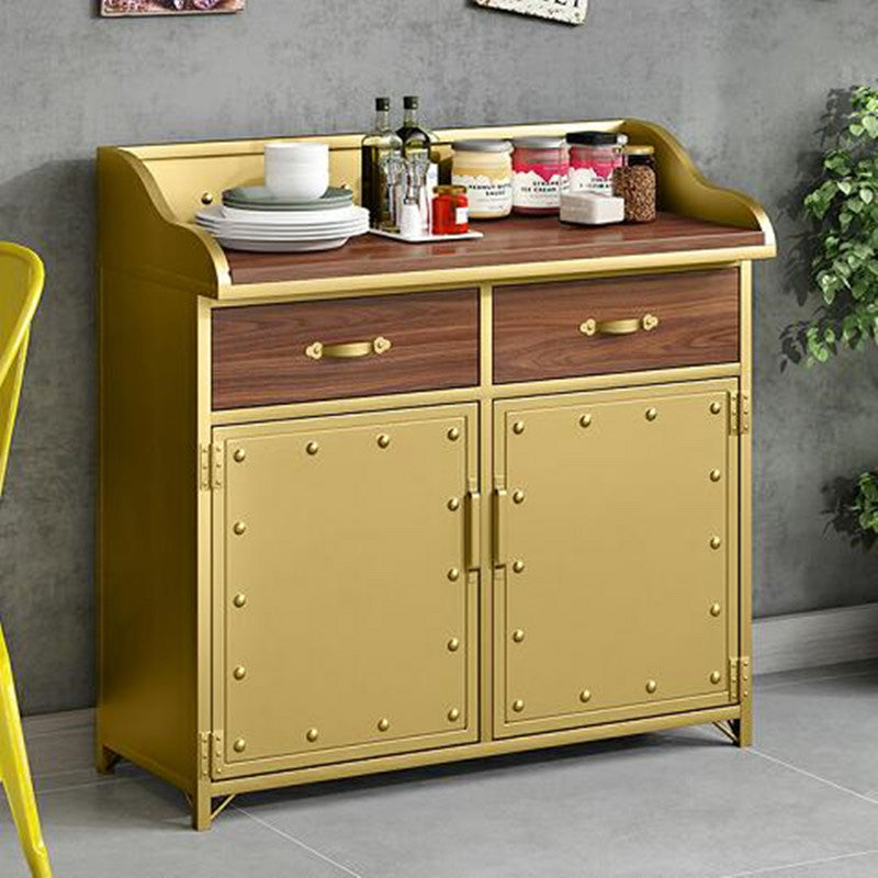 Server da pranzo in metallo contemporaneo server di banco in legno con porta e cassetti