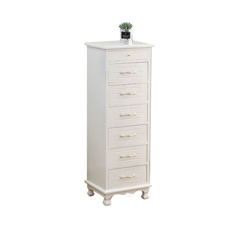 White Wooden Lingerie Chest Modern Style Vertical Storage Chest Dresser