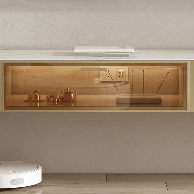 Style de style de style glam est un rangement fermé armoire télévisée flottante