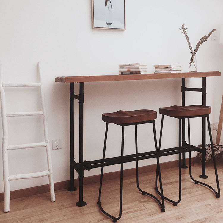 Tavolo da pranzo industriale tavolo da pranzo industriale a pubano industriale a poggiapiedi in legno in legno massiccio