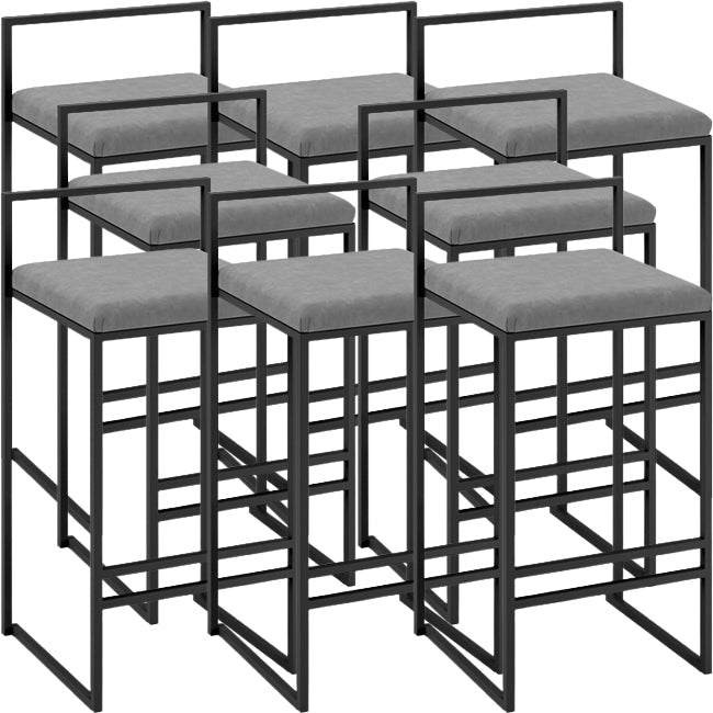 Taburete moderno de brazo sin brazo de respaldo Taburete de barra de cocina de hierro con cojín y pedal