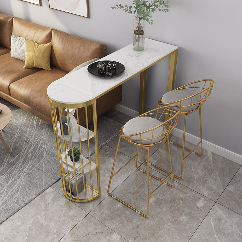 Stone Top Bar Table Juego 1/2/3 Piezas Altura de contador de almacenamiento glamorosa para sala de estar