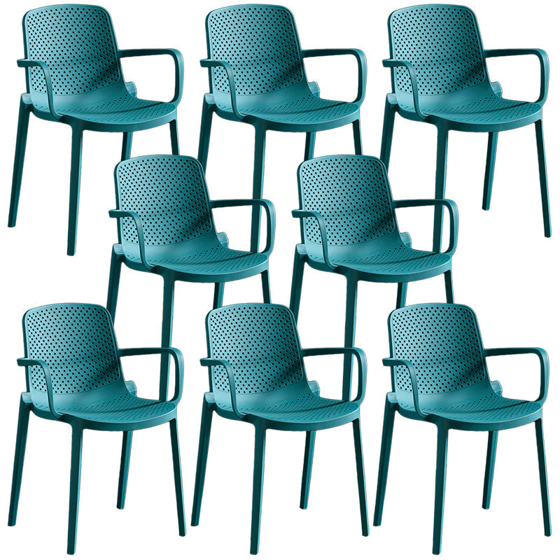 Contemporary Plastic Chair Parsons Chair in Matte Finish for Home Aqua 8 Piece Set Clearhalo 'Dining Chairs' 'Dining Tables & Seating' 'dining_chair' 'furn' 'furn_dining_chair' 'Furniture' 'Kitchen & Dining Furniture' 5408915