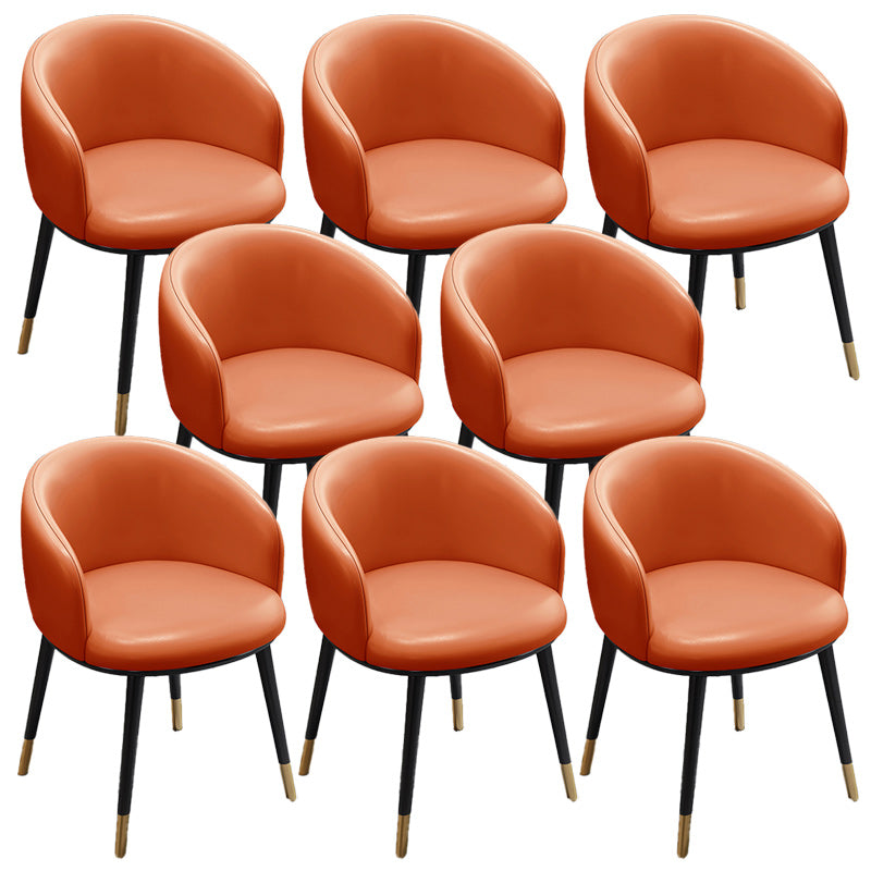 Eigentijdse eetkamerstoel lederen eetkamerstoel met zwarte benen