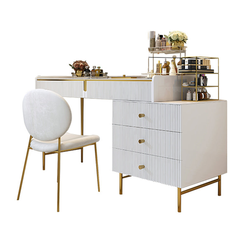 Moderno 29,5 "altezza set di vanità per trucco in legno bianco con cassetti