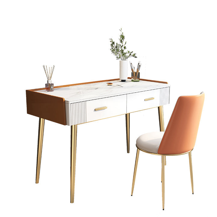 グラムスタイル31.5 "高さウッド/スレートテーブルトップメイクアップバニティセット