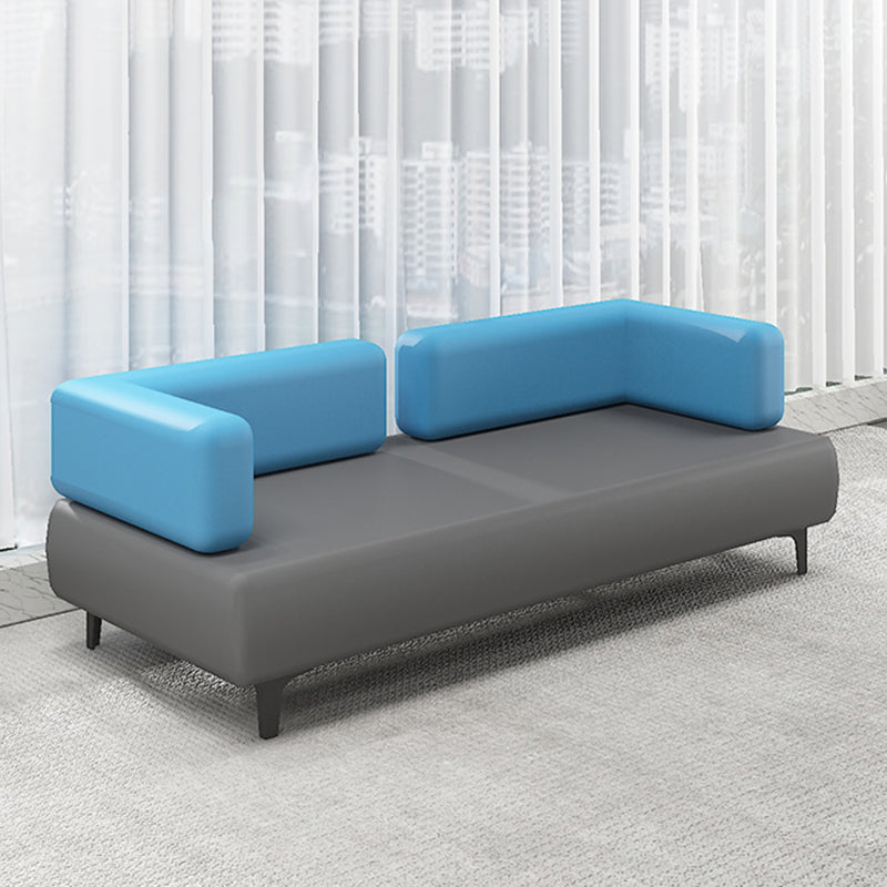 フェイクレザーソファ30.70 "d x 29.52" hリビングルーム用のタキシードアームソファ