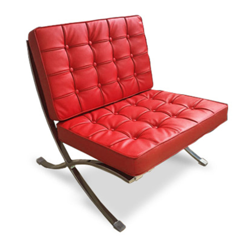 Faux Leather Accent Chair 29.52" L x 30.70" W x 30.70" H Tufted Lounge Chair Red Clearhalo 'Accent Chairs' 'accent_chairs' 'Chairs & Seating' 'furn' 'furn_accent_chairs' 'Furniture' 'Living Room Furniture' 5412644