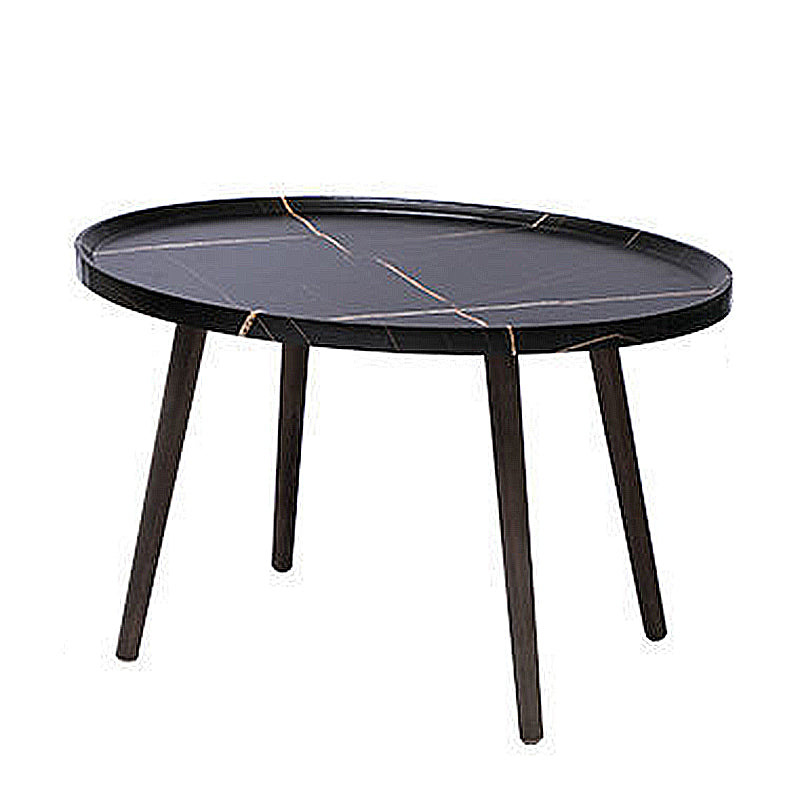 Moderne ronde/ovaal houten eindtafellade bovenkant van de bovenkanttafel in zwart/wit/bruin