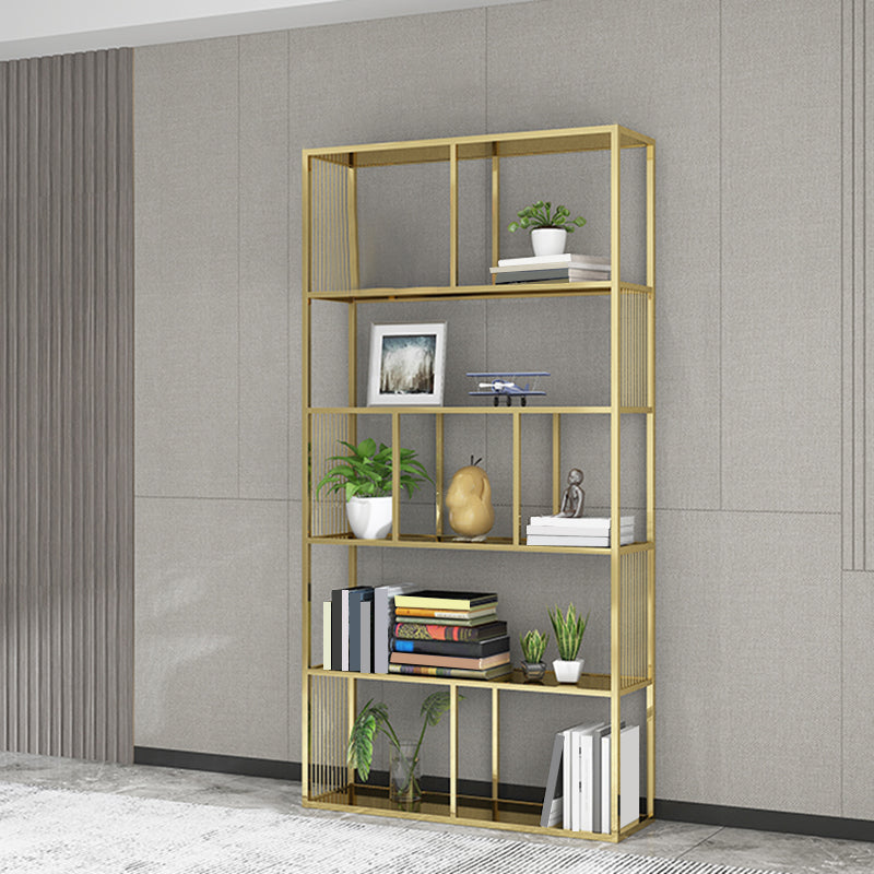 Metal Rectangle Open Bookshelf Modern Home Office Etagere Bookcase