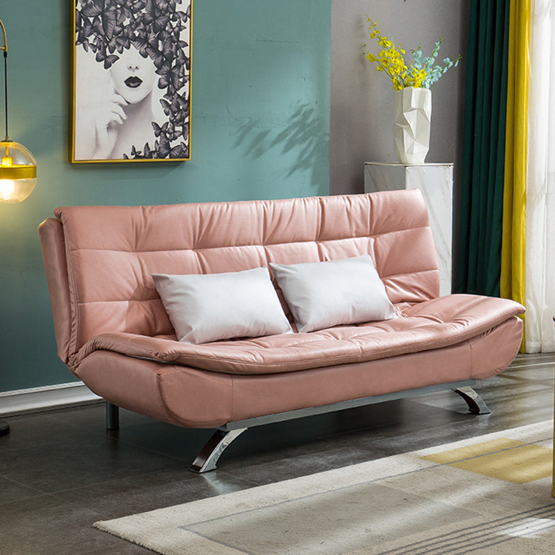 Sofá de cuero falso 35.43 "H Sofá convertible sin brazo para sala de estar