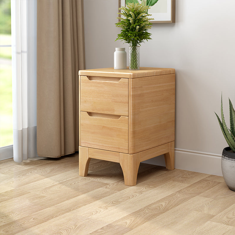 2 Drawer Nightstand with Legs 20" Tall Wood Accent Table Nightstand Natural Clearhalo 'Bedroom Furniture' 'furn' 'furn_night_stand' 'Furniture' 'night_stand' 'Nightstands' 5422498