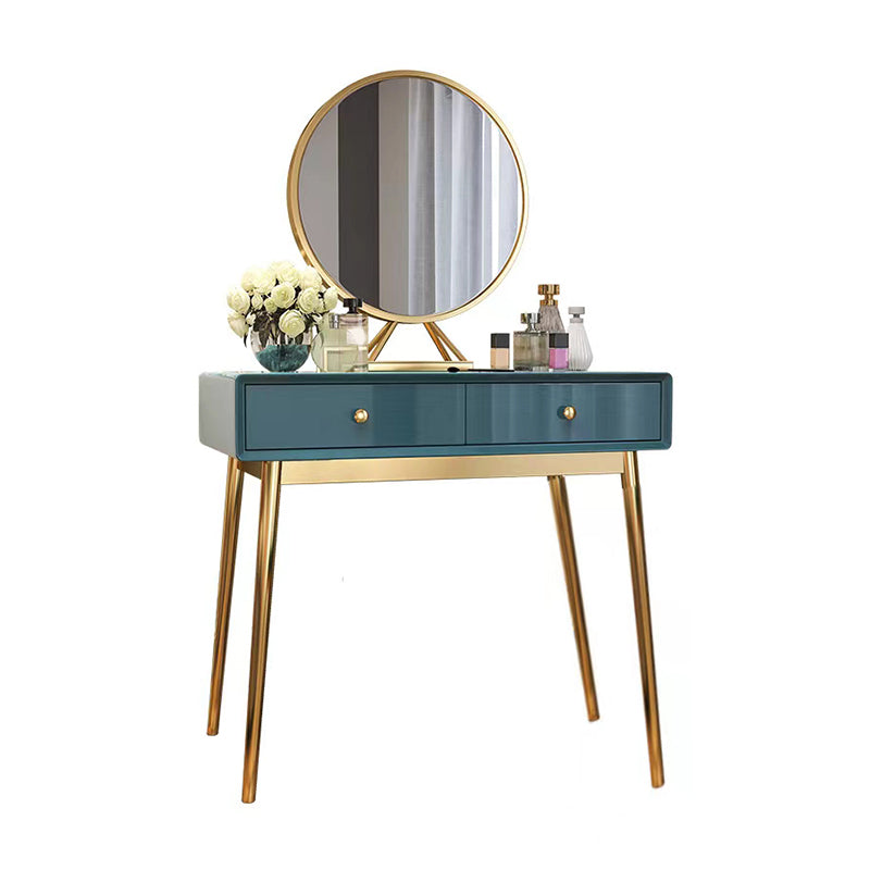 29.5 "高さウッドブルー/ホワイトメイクの引き出しと鏡付きの洗面化粧台