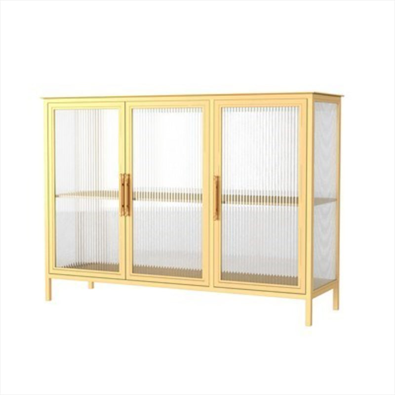 Glam Iron Dining Server Glass Doors Cabinet Sideboard per il ristorante
