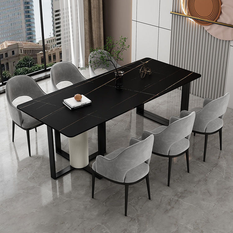 工業スタイルの長方形のライティングデスクストーントップオフィスデスク