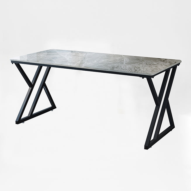 Zeitgenössischer Stil rechteckiger Schreibtisch Stein Schlitten Basis Büro Schreibtisch