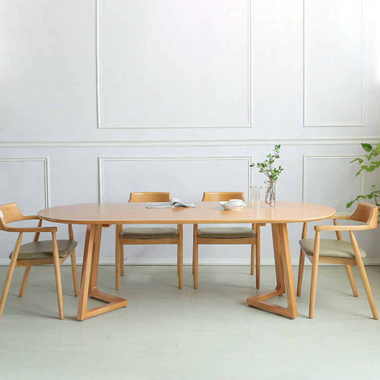 Mesa de conferencia de escritura de escritura de madera moderna Oficina de escritura ovalada sin silla