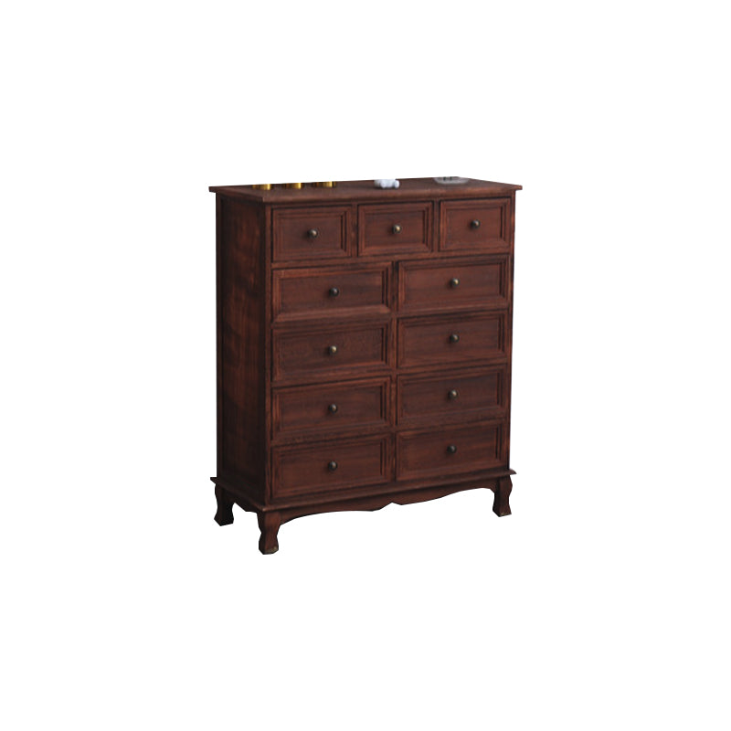 Traditional Style Storage Chest Bedroom Solid Wood Storage Chest Dresser with Drawers 39"L x 14"W x 37"H Coffee Clearhalo 'Bedroom Furniture' 'Dressers & Chests' 'dressers_chests' 'furn' 'furn_dressers_chests' 'Furniture' 5428831
