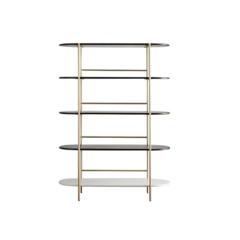 Modern Style Bookcase Metal Frame Open Back Bookshelf for Office Use 47.2"L x 13.8"W x 70.9"H Iron Clearhalo 'Bookcases' 'furn' 'furn_bookcases' 'Furniture' 'Office Furniture' 5429212
