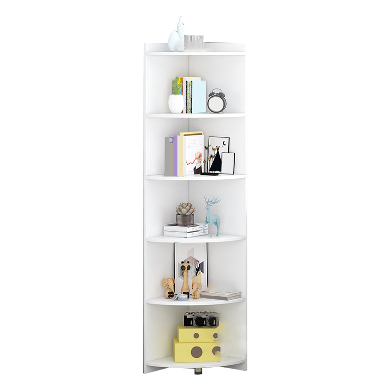 Engineer Wooden Bookcase Modern Home Living Room Corner Bookshelf 16"L x 16"W x 71"H White Clearhalo 'Bookcases' 'furn' 'furn_bookcases' 'Furniture' 'Office Furniture' 5429497