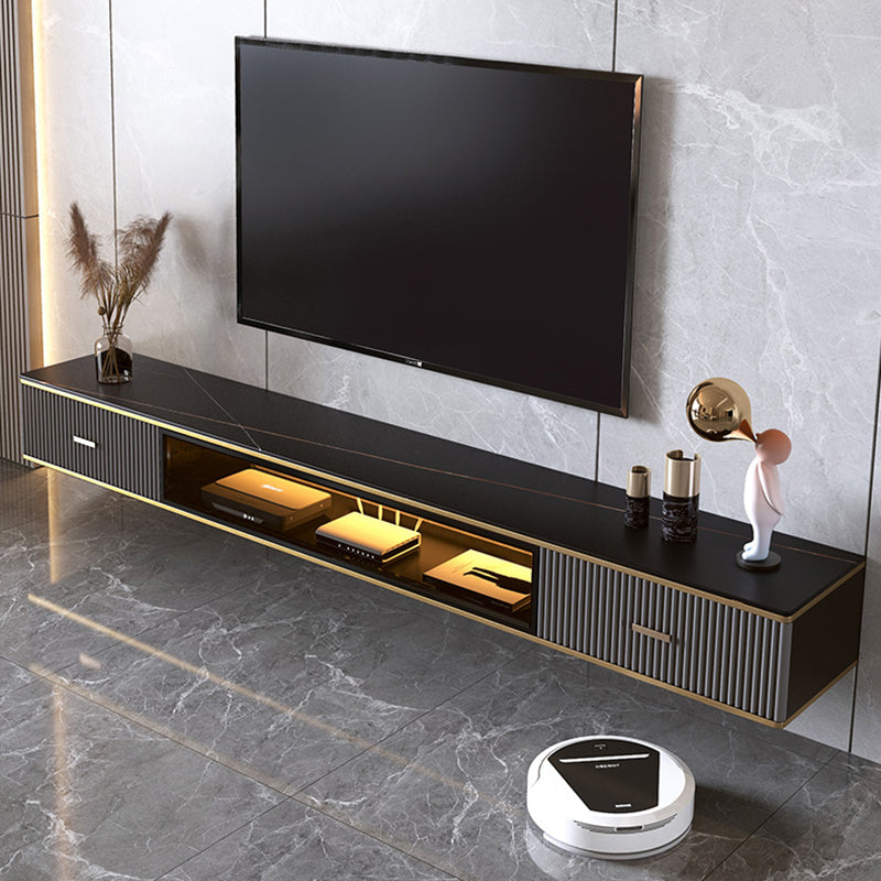 2 cassetti TV Contemporary TV Stand Stone Wall Minted TV